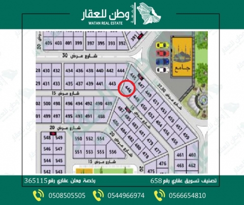 أرض فضاء للبيع بالأحساء في الرياض بالأحساء 446 ب وطن للعقار